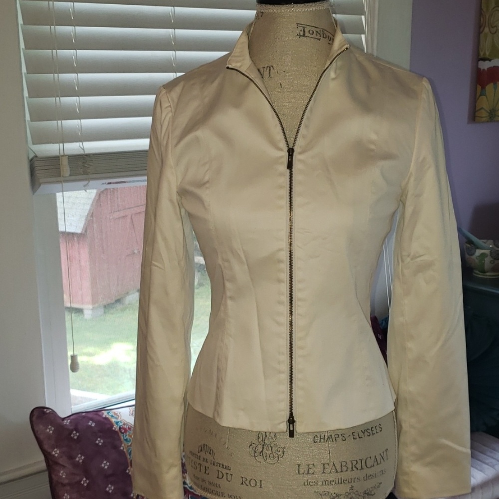 The Limited Stretchy White Fitted Jacket